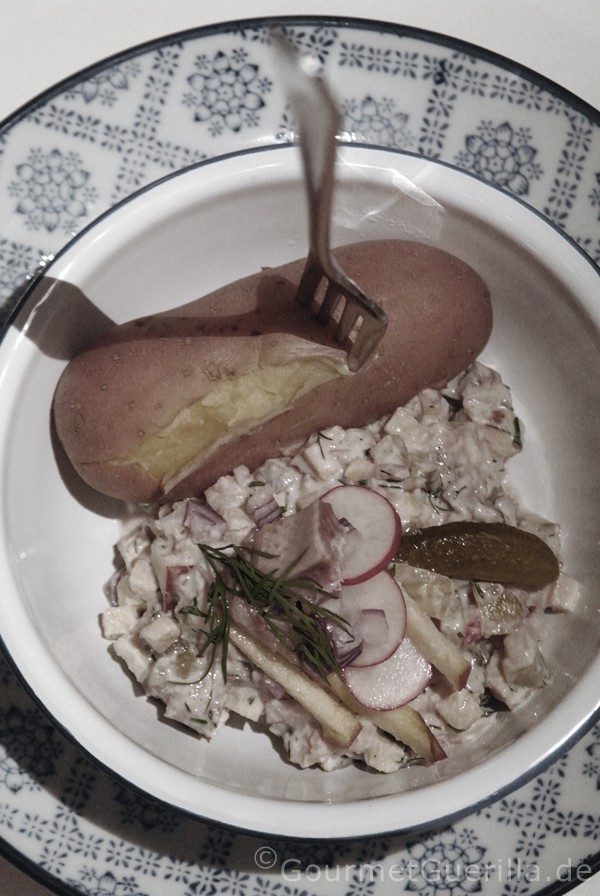 Herring salad with red jacket potatoes